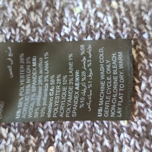 White House Black Market V-Neck Sequin Tunic Knit Sweater - Picture 8 of 8